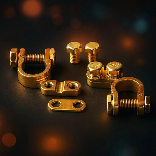 Juego 2 Terminales Borne Batería Auto Bronce Calidad Premium Dorado — foto 7 · MadsJeez Marketplace