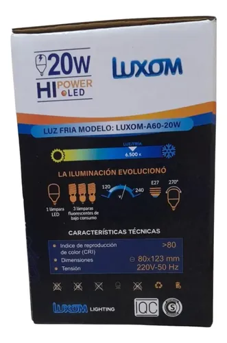 Lampara Led 20w Galponera Luz Fria Blanca Luxom Premium Alta Blanco Frío — foto 4 · MadsJeez Marketplace