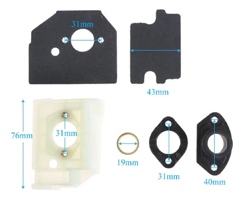 Base Brida Placa P/tubo Carburador Motosierra Completo Niwa — foto 3 · MadsJeez Marketplace