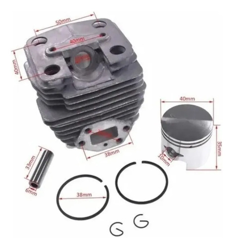 Cilindro, Pistón Y Aros Apto Para Husqvarna 143rii Premium — foto 2 · MadsJeez Marketplace