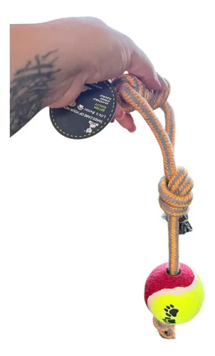 Juguete Tirador Aro Con Pelota Tipo Tenis Mascotas Grandes Amarillo — foto 2 · MadsJeez Marketplace