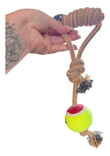 Juguete Tirador Aro Con Pelota Tipo Tenis Mascotas Grandes Amarillo — foto 3 · MadsJeez Marketplace