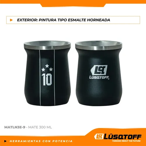 Mate 300ml Acero Inox Lusqtoff Matln3e-9 Argentina 3 Estrellas Negro Blanco 3 Estrellas — foto 3 · MadsJeez Marketplace