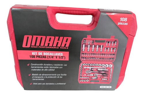 Kit De Bocallaves Omaha 108 Piezas [1/4 ] [1/2 ] Rojo — foto 2 · MadsJeez Marketplace