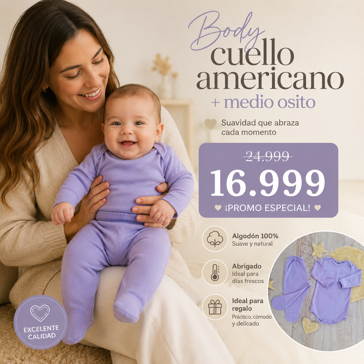 Body Cuello Americano + Medio Osito · Mellimelos — foto 4 · MadsJeez Marketplace