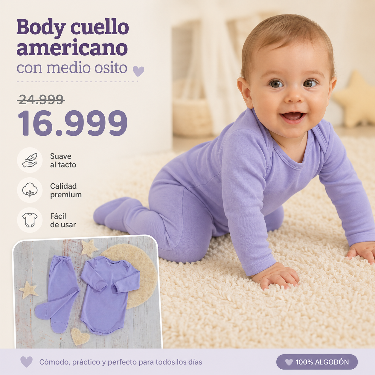 Body Cuello Americano + Medio Osito · Mellimelos — foto 3 · MadsJeez Marketplace