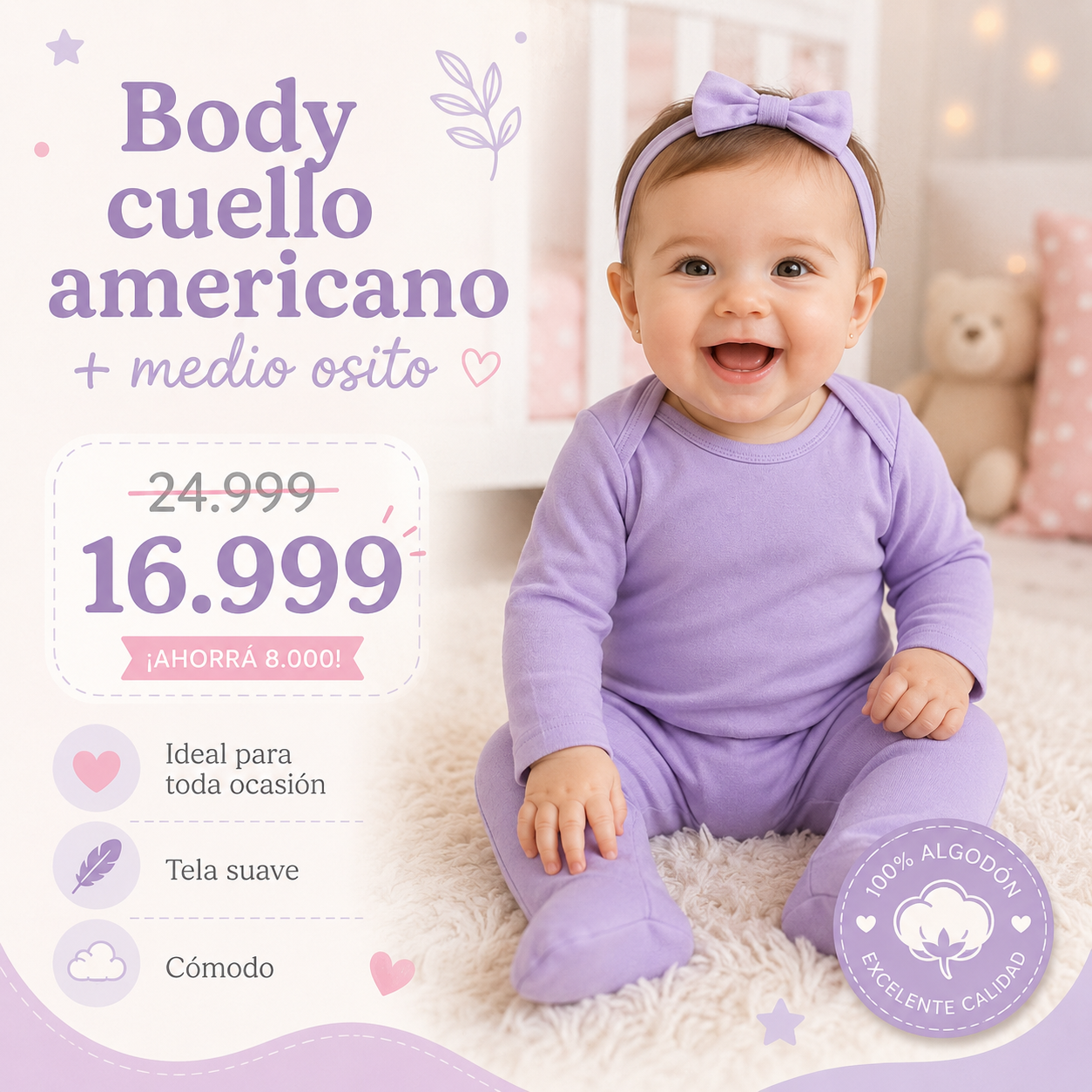 Body Cuello Americano + Medio Osito · Mellimelos — foto 8 · MadsJeez Marketplace